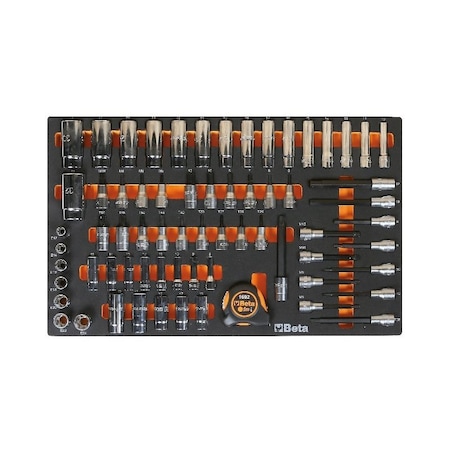 Beta M125 68-Piece 3/8 in and 1/2 in Drive Socket and Accessories Set w/ Soft Thermoformed Tray 024500872